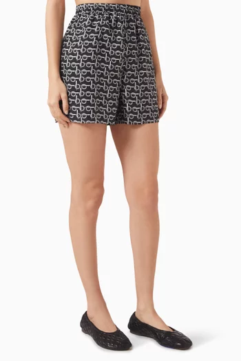 Printed Elasticated Shorts in Silk