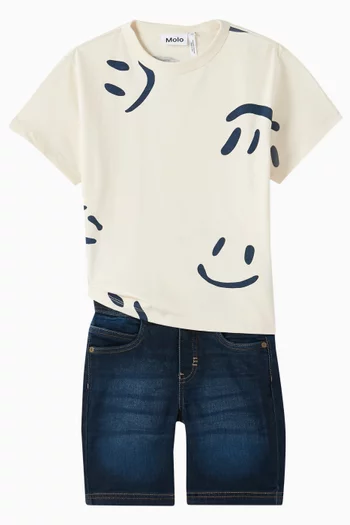 Riley Happy Face T-shirt in Organic Cotton