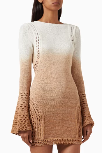 Orly Ombre Mini Dress in Cotton-knit