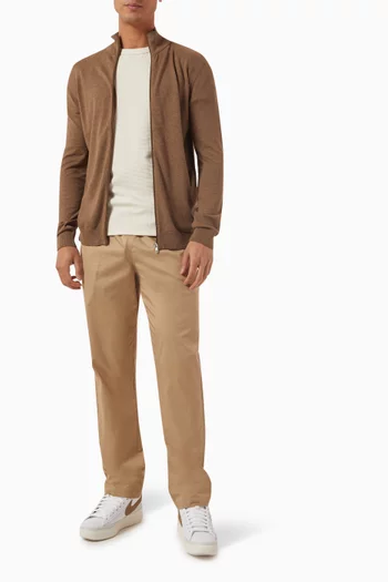 Berg Zip Cardigan in Cotton