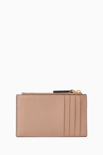 Valentino Garavani VLOGO Zip Cardholder in Vitello Leather
