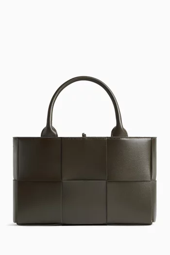 Mini Arco Tote Bag in Intrecciato Leather