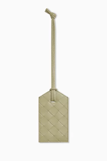 Strap Tag Holder in Intrecciato Leather