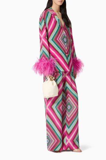 Valentino Garavani Rhombus 75 Feather-embellished Shirt in Silk