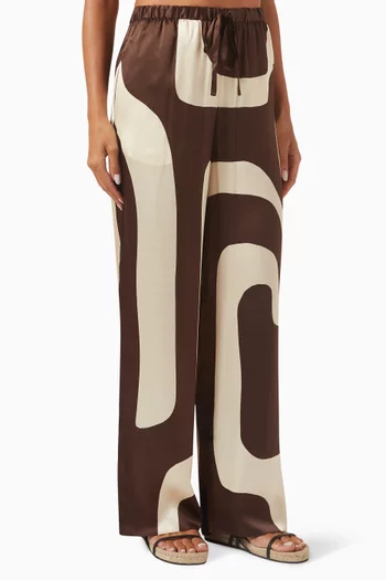 Freddie Wide-leg Pants in Silk