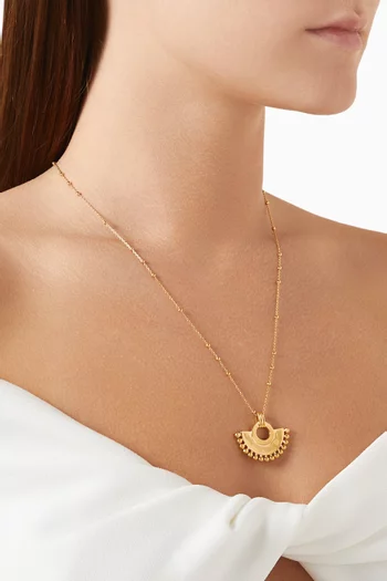 Zenyu Fan Necklace in 18kt Gold Plated Brass