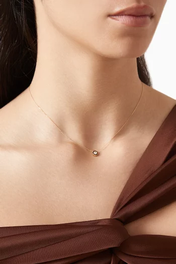 Round Enamel & Diamond Necklace in 18kt Gold