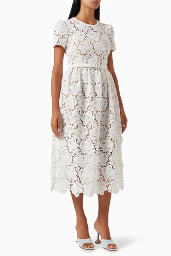 Floral Midi Dress in Lace