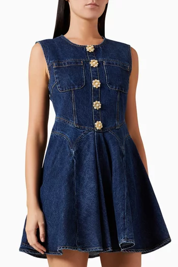 Skater Mini Dress in Denim