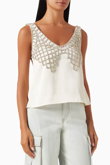 Diamanté Bralette Top in Satin