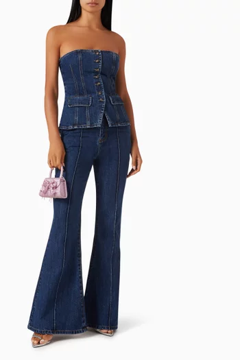 Bandeau Jumpsuit in Denim