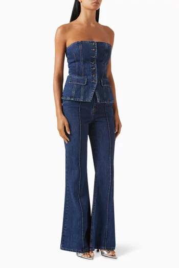 Bandeau Jumpsuit in Denim