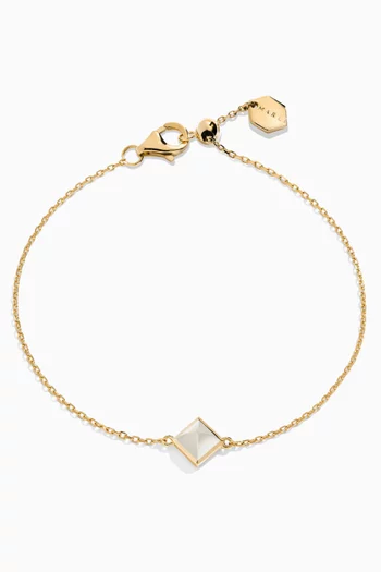 Cleo Pyramid Moonstone Chain Bracelet in 18kt Gold