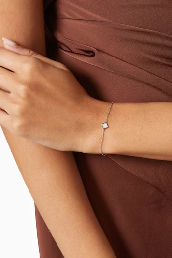 Cleo Pyramid Moonstone Chain Bracelet in 18kt White Gold
