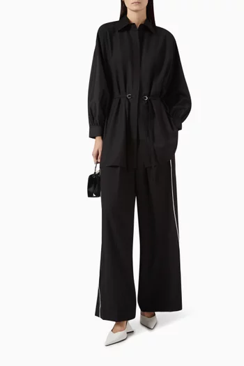 Ultimate Belted Shirt in Terry Rayon & Taffeta