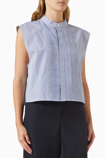 Tuxedo Cropped Shirt in Cotton