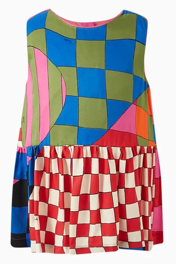 Abstract Print Dress Set in Viscose