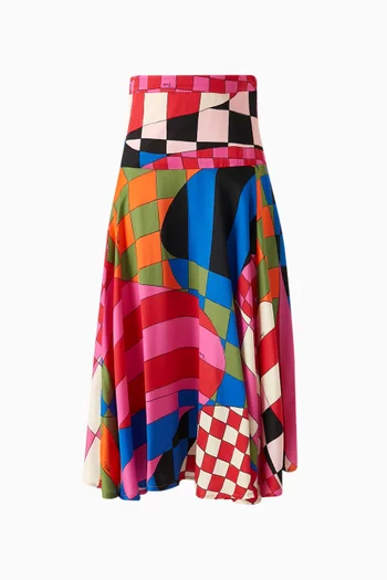 Abstract Print Skirt in Viscose