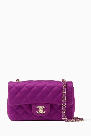 Mini Flap Bag in Quilted Satin