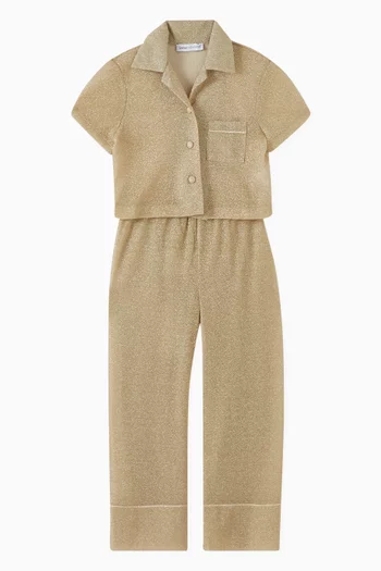 Osemini Lumiere Bowling Shirt in Glitter Polyamide-blend