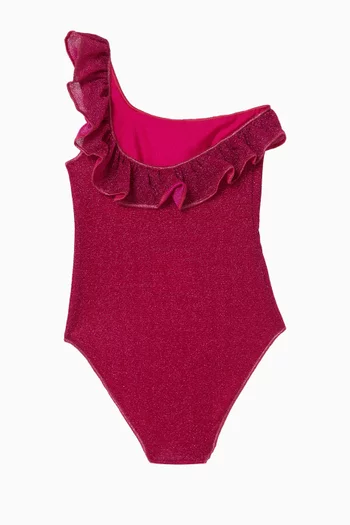 Osemini Lumiére One Shoulder Maillot in Glitter Nylon