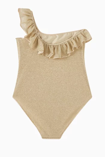 Osemini Lumiére One Shoulder Maillot in Glitter Nylon