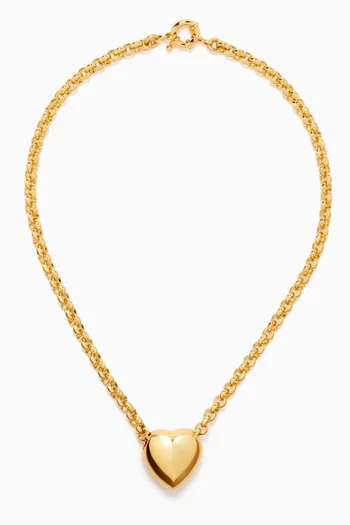 Heart Pendant Necklace in 14kt Gold-plated Brass