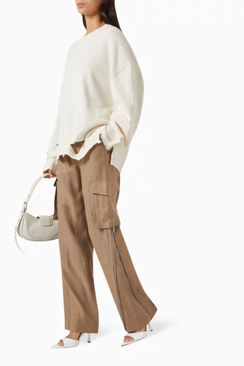 Cargo Carpenter Pants in Linen-blend