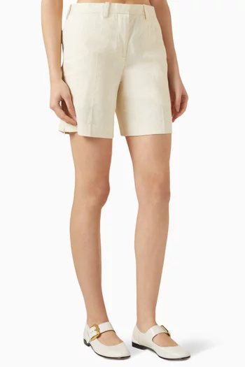 Mini Car Shorts in Linen-blend