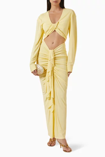 بلوزة فيفيندا بدرابيه في الأمام فيسكوز