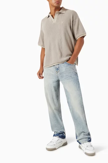 Open Stitch Polo Shirt in Cashmere