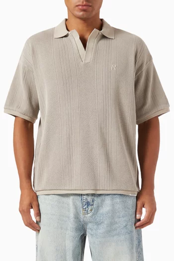 Open Stitch Polo Shirt in Cashmere