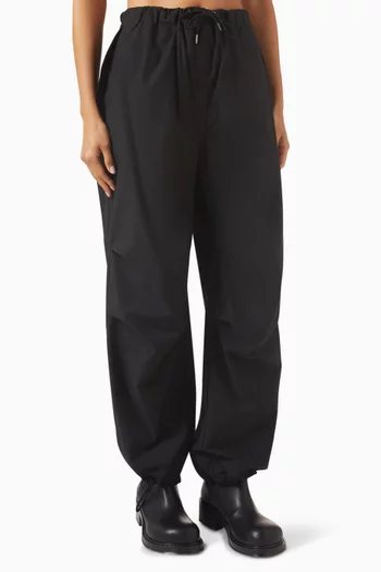 Relaxed Drawstring Pants in Cotton-linen Blend