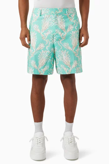 Valentino Garavani Metamorphos Wheatsheaf Shorts in Cotton