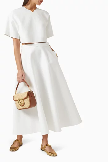 Logo Crop Top in Gabardine