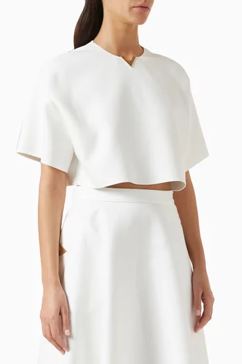 Logo Crop Top in Gabardine