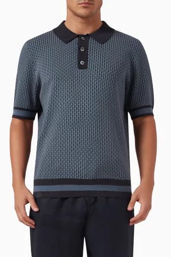 Cosmo Geo Quinn Polo Shirt in Cotton Knit