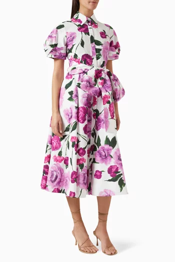 Violetta Midi Dress in Cotton Poplin