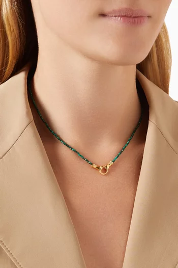 Harris Reed in Good Hands Mini Beaded Gemstone Necklace in 18kt Recycled Gold-plated Brass