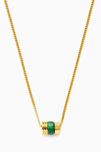 Abacus Beaded Floating Charm Necklace in 18kt Recycled Gold-plated Vermeil