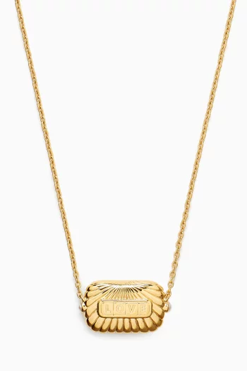 Engravable Love Ridge Pendant Necklace in 18kt Recycled Gold-plated Brass