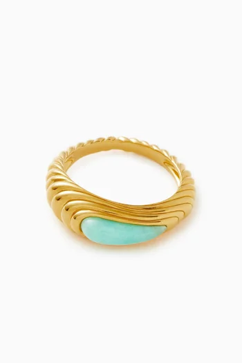 Wavy Ridge Amazonite Stacking Ring in 18kt Recycled Gold Vermeil