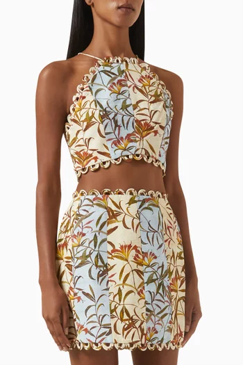 Tabitha Crop Top in Linen Blend