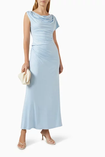 Priya Draped Maxi Skirt in Jersey