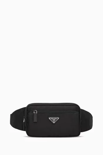 Belt Bag in Re-Nylon & Saffiano Leather
