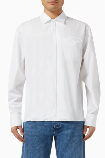 Button-up Shirt in Cotton Poplin