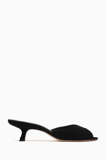 Winnie Peep Toe Mules in Suede