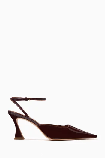 Natasha 75 Ankle-strap Pumps in Patent Leather