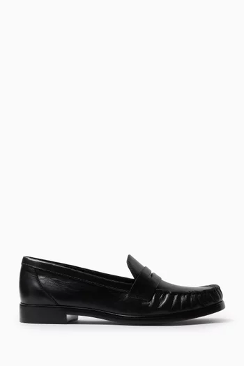 Ani Loafers in Ruched Leather