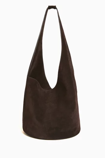 Medium Silvana Bucket Shoulder Bag in Suede